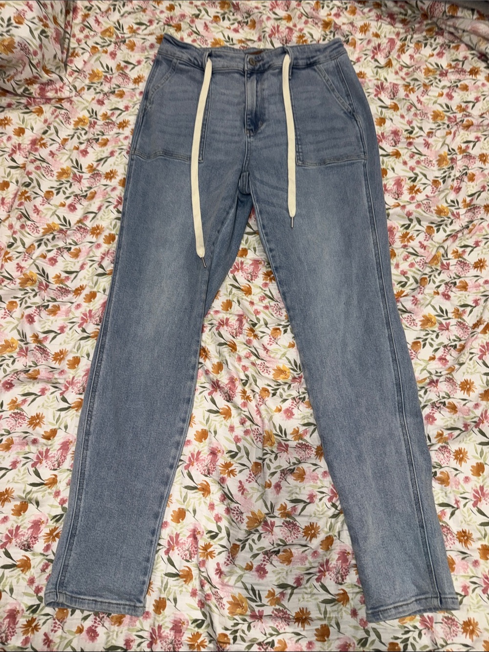 Judy Blue Light Blue Drawstring Jeggings